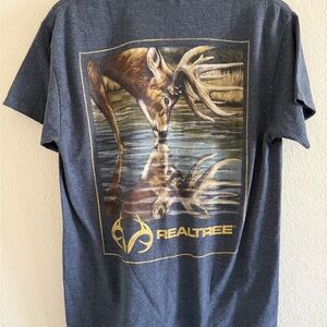 Gildan Realtree Blue Graphic T-Shirt for Men